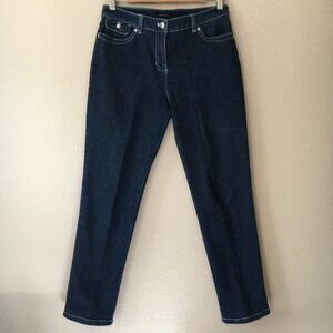 Dark Wash Jeans 6P Blue Stretch Denim Button Pocket Jones New York